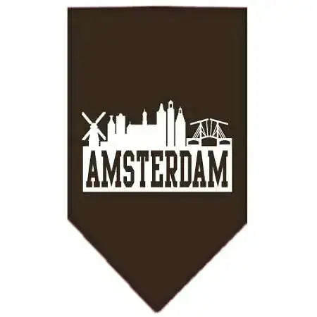Amsterdam-Skyline-Screen-Print-Bandana-Cocoa-Small-GreatEagleInc-318500776