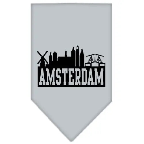 Amsterdam Skyline Screen Print Bandana Grey Small Default Title