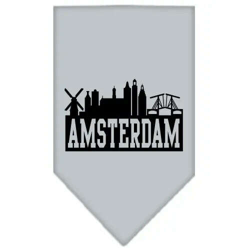 Amsterdam-Skyline-Screen-Print-Bandana-Grey-Small-GreatEagleInc-318500969
