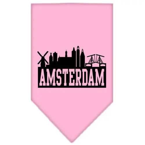Amsterdam Skyline Screen Print Bandana Light Pink Large Default Title