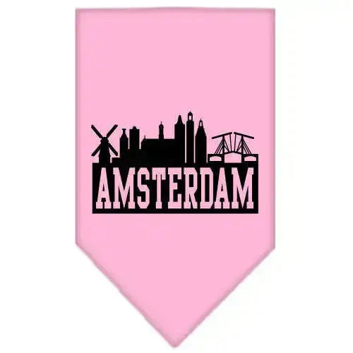 Amsterdam-Skyline-Screen-Print-Bandana-Light-Pink-Small-GreatEagleInc-318501129