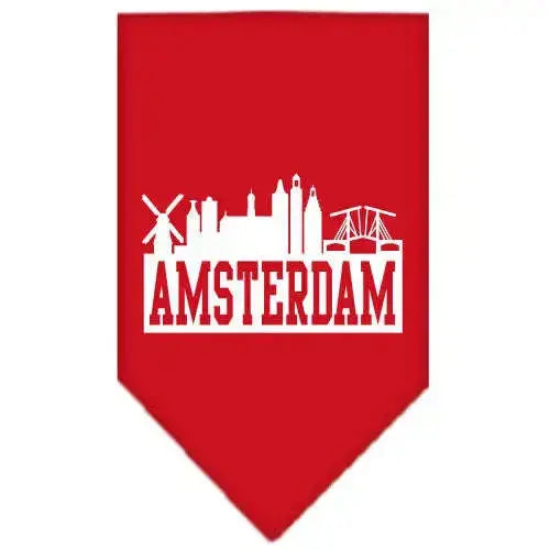 Amsterdam-Skyline-Screen-Print-Bandana-Red-Small-GreatEagleInc-318501455