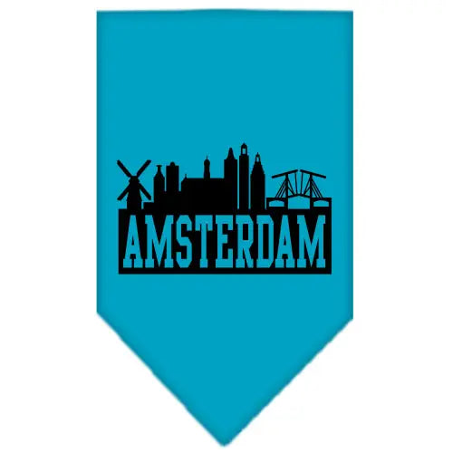 Amsterdam Skyline Screen Print Bandana Turquoise Large Default Title