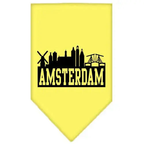 Amsterdam-Skyline-Screen-Print-Bandana-Yellow-Small-GreatEagleInc-318501786