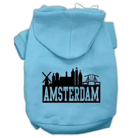Amsterdam-Skyline-Screen-Print-Pet-Hoodies-Baby-Blue-Size-Med-GreatEagleInc-319769420
