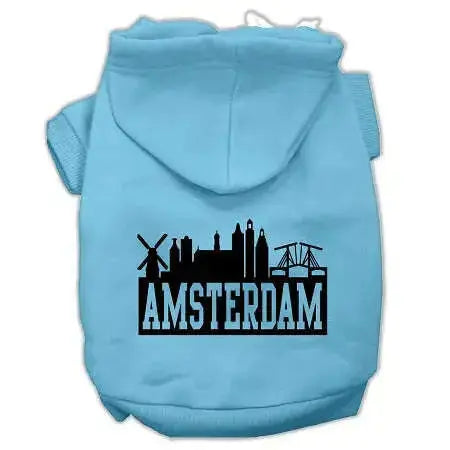 Amsterdam-Skyline-Screen-Print-Pet-Hoodies-Baby-Blue-Size-Med-GreatEagleInc-319769421