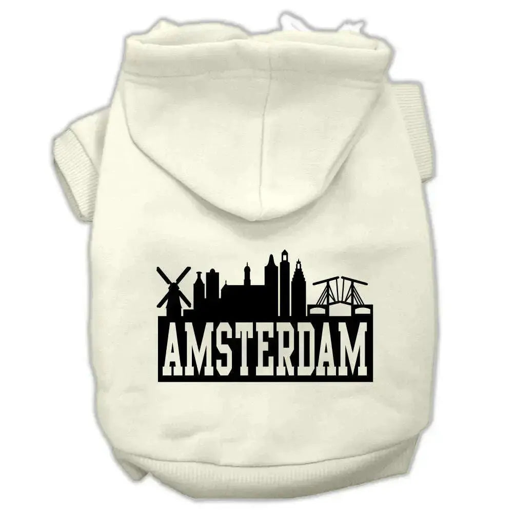 Amsterdam-Skyline-Screen-Print-Pet-Hoodies-Cream-Size-Sm-GreatEagleInc-319768259