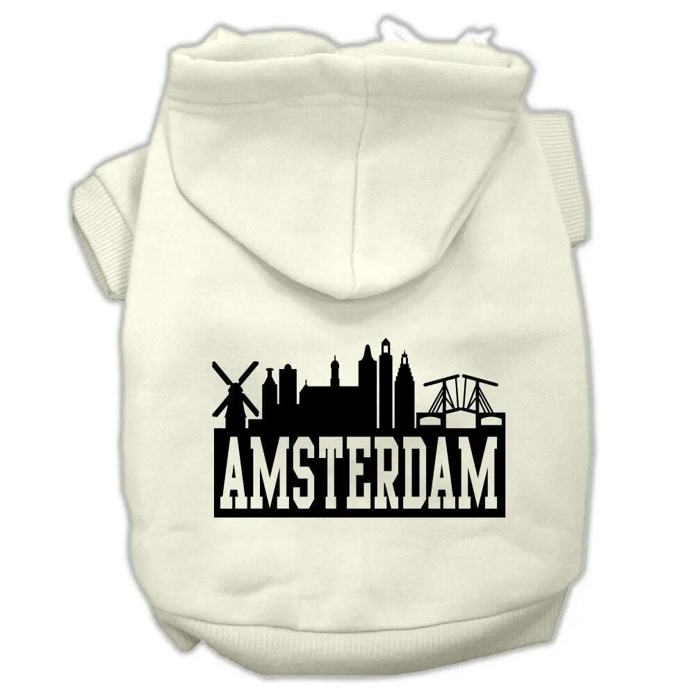 Amsterdam-Skyline-Screen-Print-Pet-Hoodies-Cream-Size-Xl-GreatEagleInc-319767366