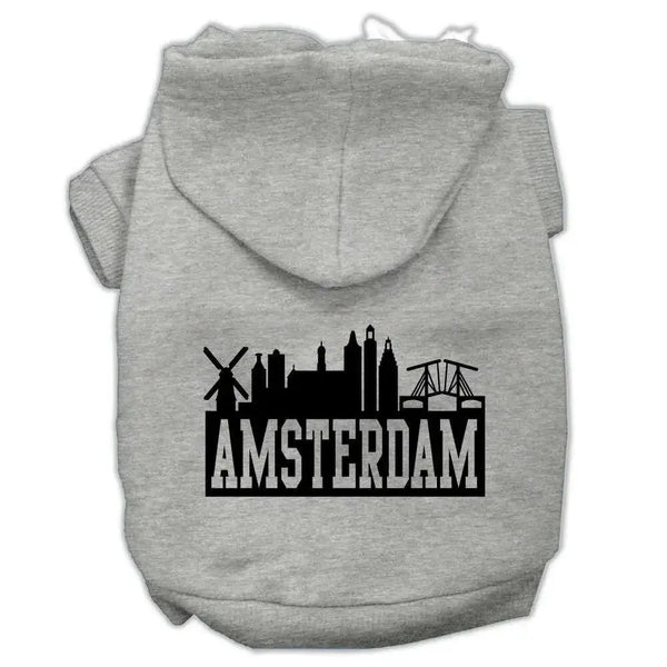 Amsterdam-Skyline-Screen-Print-Pet-Hoodies-Grey-Size-Xs-GreatEagleInc-319766221