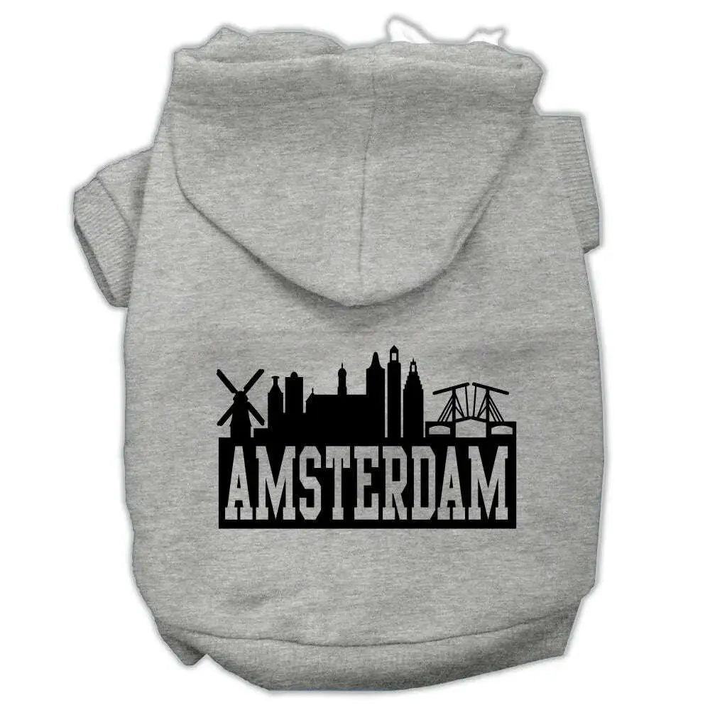 Amsterdam-Skyline-Screen-Print-Pet-Hoodies-Grey-Size-Xxxl-GreatEagleInc-319764415