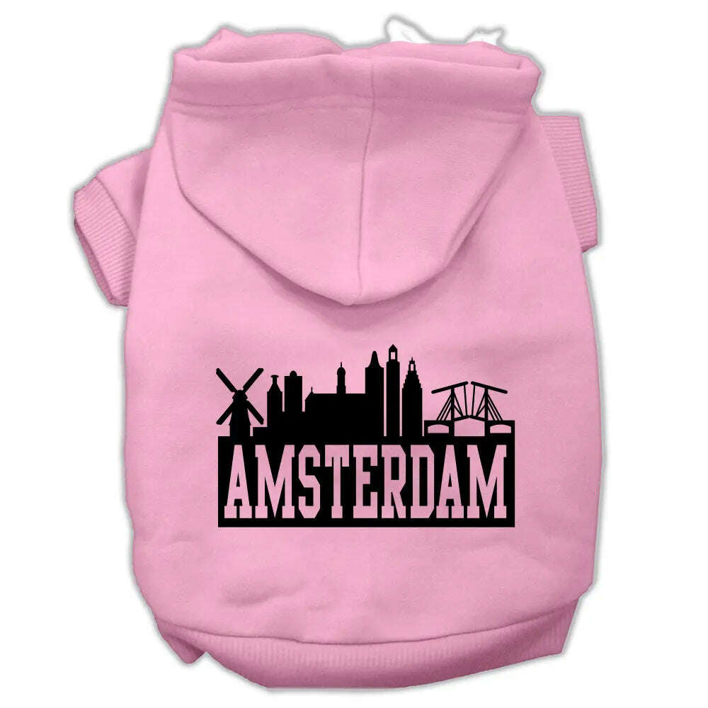 Amsterdam-Skyline-Screen-Print-Pet-Hoodies-Light-Pink-Size-Med-GreatEagleInc-319769024