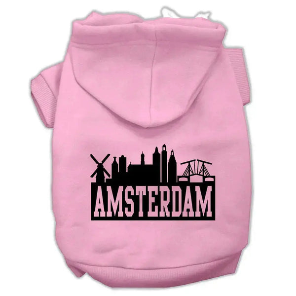 Amsterdam-Skyline-Screen-Print-Pet-Hoodies-Light-Pink-Size-Xxl-GreatEagleInc-319765370