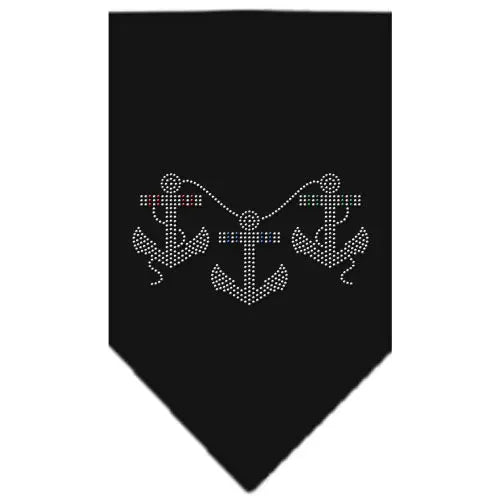 Anchors Rhinestone Bandana Black Large Default Title