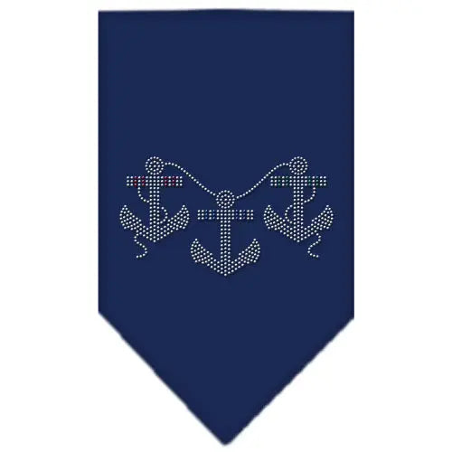 Anchors Rhinestone Bandana Navy Blue Large Default Title