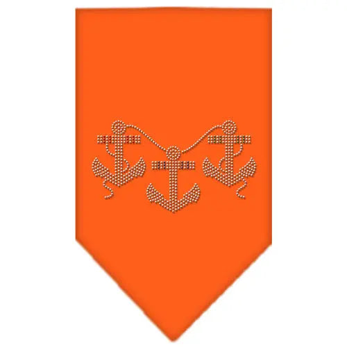Anchors Rhinestone Bandana Orange Large Default Title