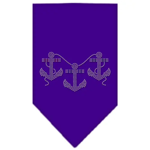 Anchors Rhinestone Bandana Purple Large Default Title
