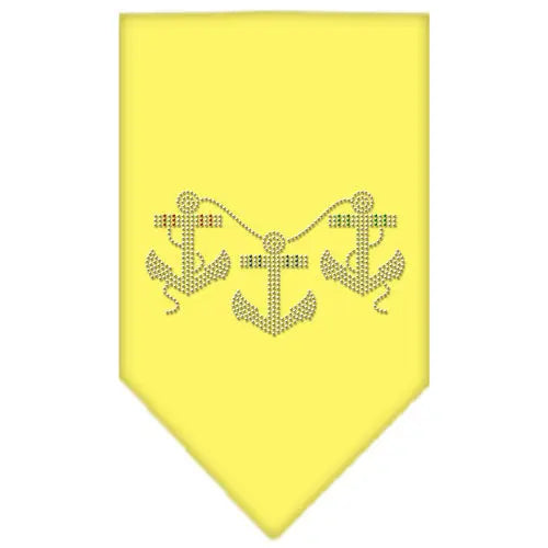 Anchors Rhinestone Bandana Yellow Large Default Title