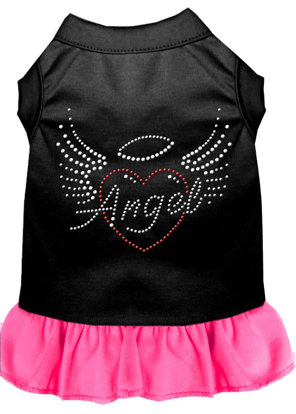 Angel Heart Rhinestone Dress Black With Bright Pink Med Default Title
