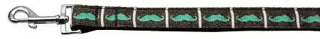 Aqua-Moustaches-Ribbon-Pet-Leash-1-Wide-6ft-GreatEagleInc-318909580