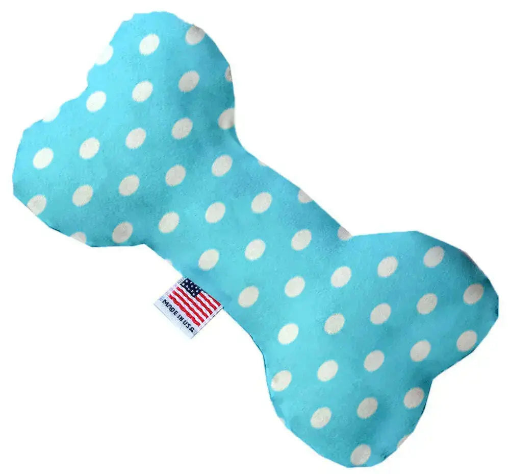 Aqua-Polka-Dots-6-Inch-Bone-Dog-Toy-GreatEagleInc-319611962