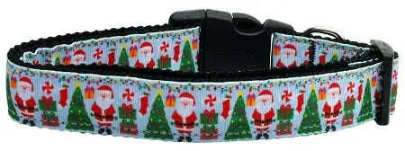 Aqua-Santa-Nylon-Dog-Collar-Medium-Narrow-GreatEagleInc-318494427