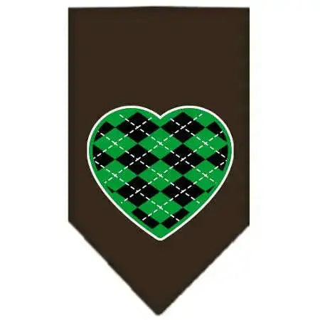Argyle-Heart-Green-Screen-Print-Bandana-Cocoa-Large-GreatEagleInc-319212541