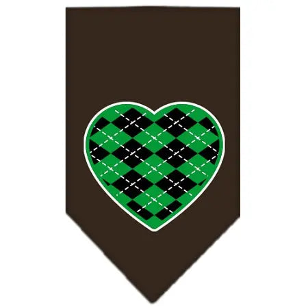 Argyle Heart Green Screen Print Bandana Cocoa Large Default Title