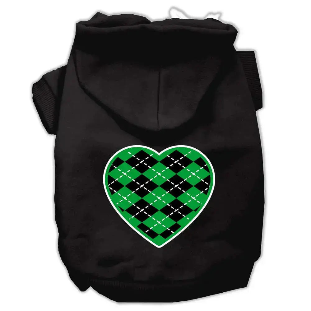 Argyle-Heart-Green-Screen-Print-Pet-Hoodies-Black-Size-Xl-GreatEagleInc-319170625