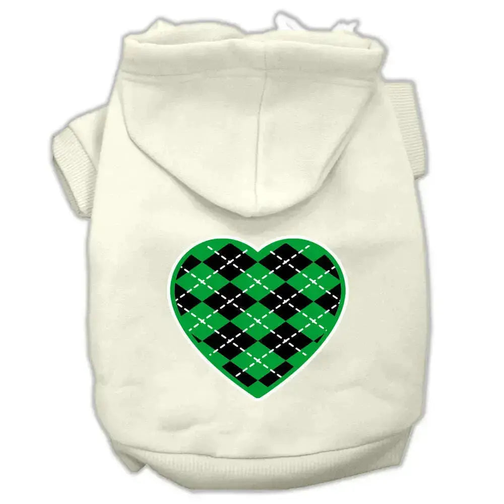 Argyle-Heart-Green-Screen-Print-Pet-Hoodies-Cream-Size-S-GreatEagleInc-319171070