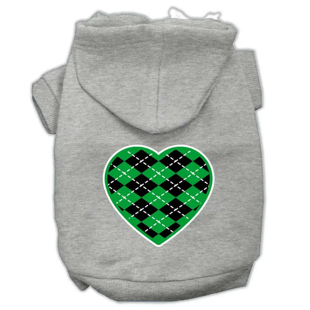 Argyle-Heart-Green-Screen-Print-Pet-Hoodies-Grey-Size-Lg-GreatEagleInc-319172895