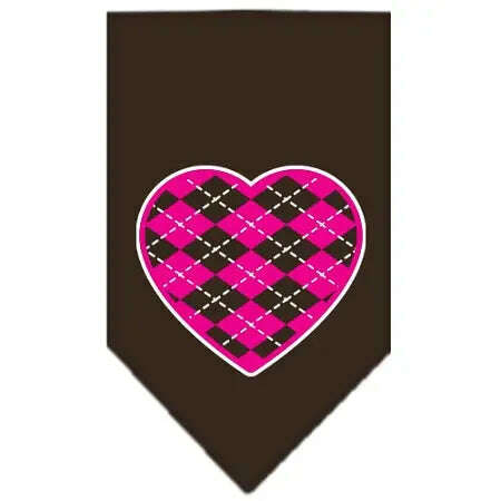 Argyle-Heart-Pink-Screen-Print-Bandana-Cocoa-Small-GreatEagleInc-319211668