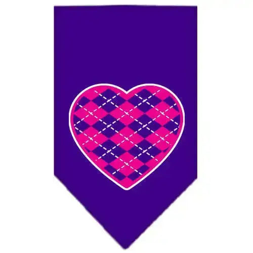 Argyle-Heart-Pink-Screen-Print-Bandana-Purple-Small-GreatEagleInc-319211547