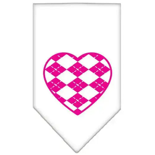Argyle-Heart-Pink-Screen-Print-Bandana-White-Small-GreatEagleInc-319211452