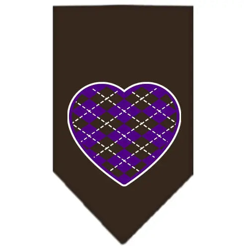 Argyle Heart Purple Screen Print Bandana Cocoa Large Default Title