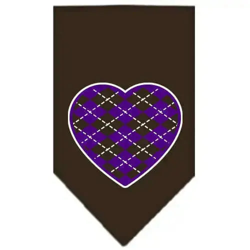 Argyle-Heart-Purple-Screen-Print-Bandana-Cocoa-Large-GreatEagleInc-319211351