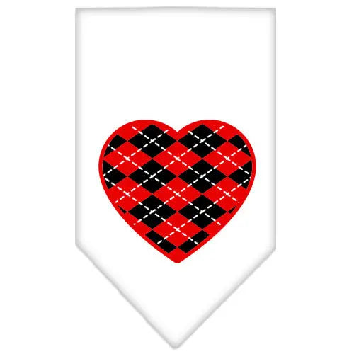 Argyle Heart Red Screen Print Bandana White Large Default Title