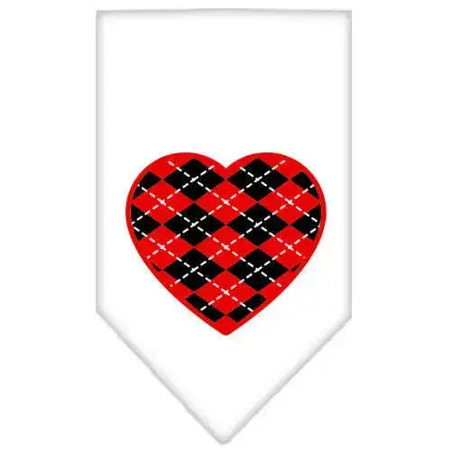 Argyle-Heart-Red-Screen-Print-Bandana-White-Small-GreatEagleInc-319359632