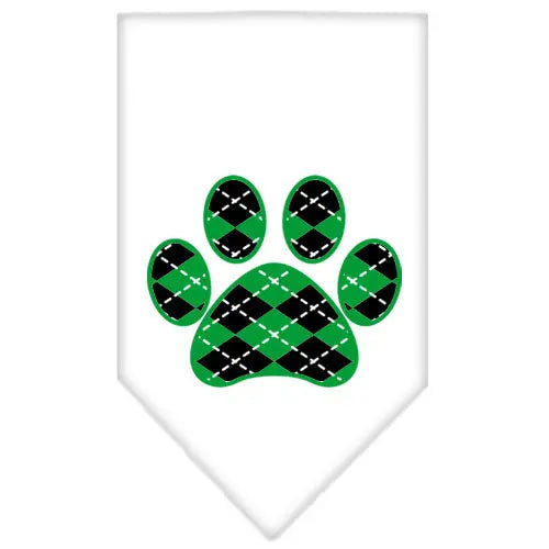 Argyle Paw Green Screen Print Bandana White Large Default Title
