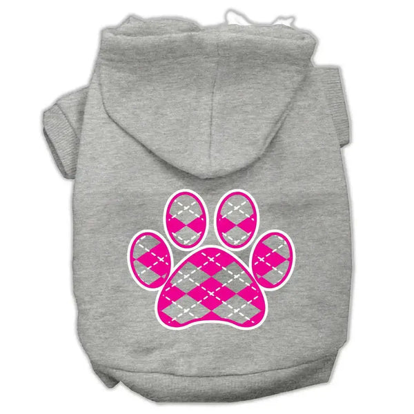 Argyle-Paw-Pink-Screen-Print-Pet-Hoodies-Grey-Size-Xl-GreatEagleInc-319969271