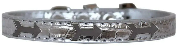 Arrows-Widget-Croc-Dog-Collar-Silver-Size-14-GreatEagleInc-319184581