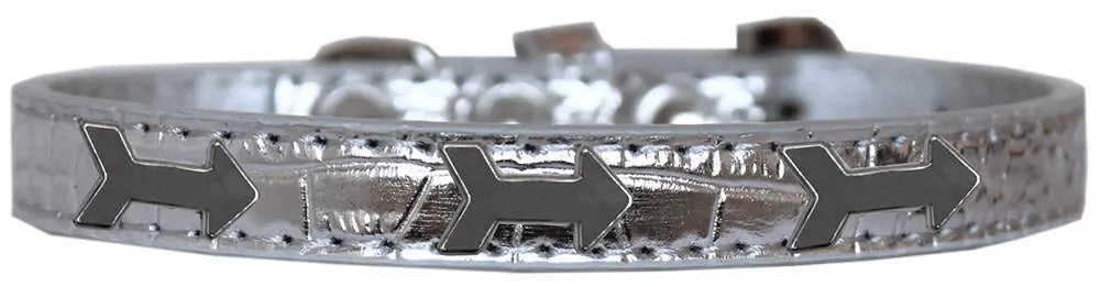 Arrows Widget Croc Dog Collar Silver Size 14 Default Title