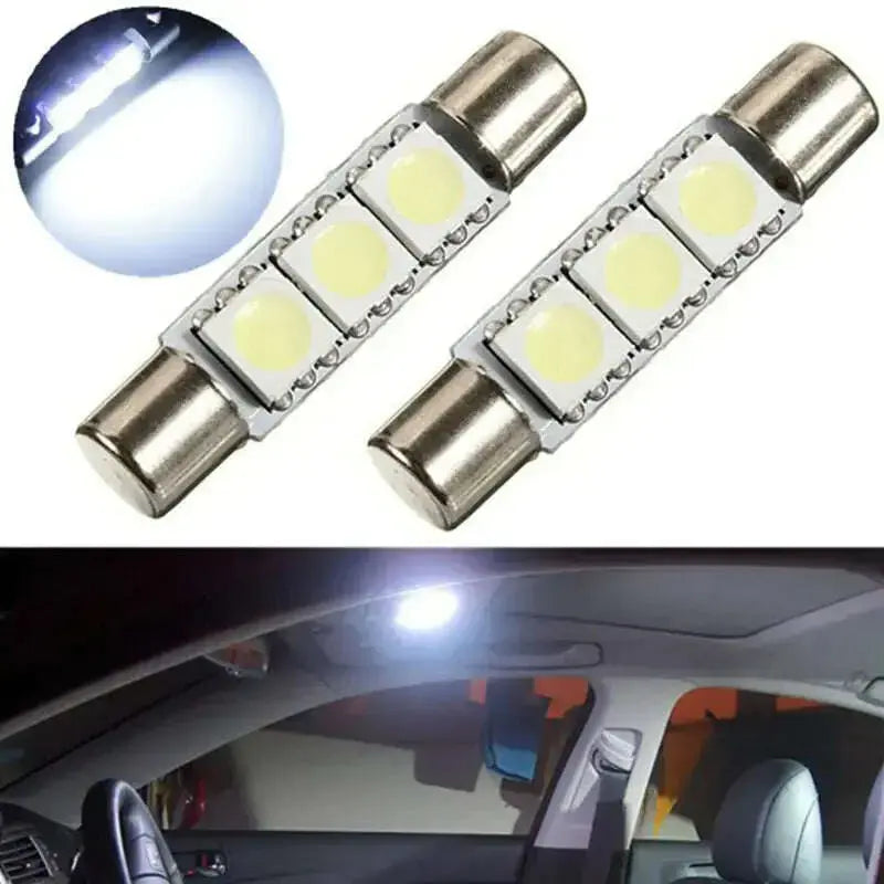 Auto-LED-T6.3-28-31mm-5050-3-SMD-White-12V-Car-Vehicle-Interior-Sun-Visor-Vanity-Mirror-Lights-Makeup-Lights-lamp-GreatEagleInc-334055771