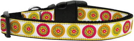 Autumn Daisies Nylon Dog Collar Medium Narrow Default Title