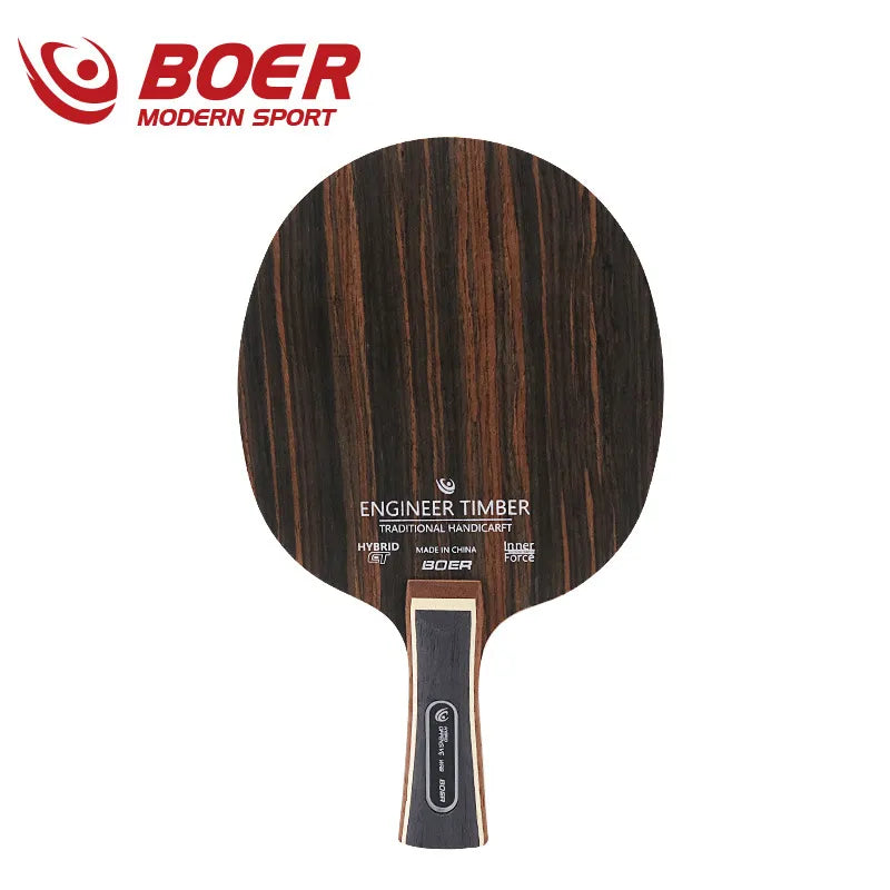 BOER Table Tennis Racket Blade Base 7-Ply Ebony Cassia Siamea Rosewood Material Ping Pong Blade Paddle Bottom Plate Pingpong Bat