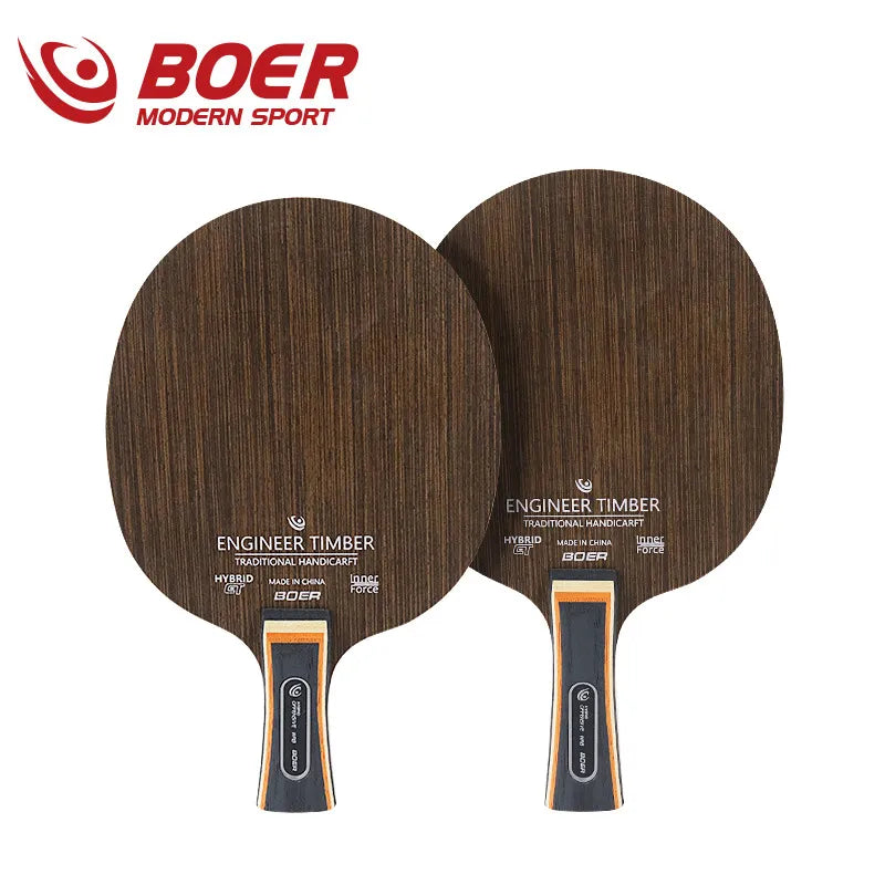 BOER Table Tennis Racket Blade Base 7-Ply Ebony Cassia Siamea Rosewood Material Ping Pong Blade Paddle Bottom Plate Pingpong Bat