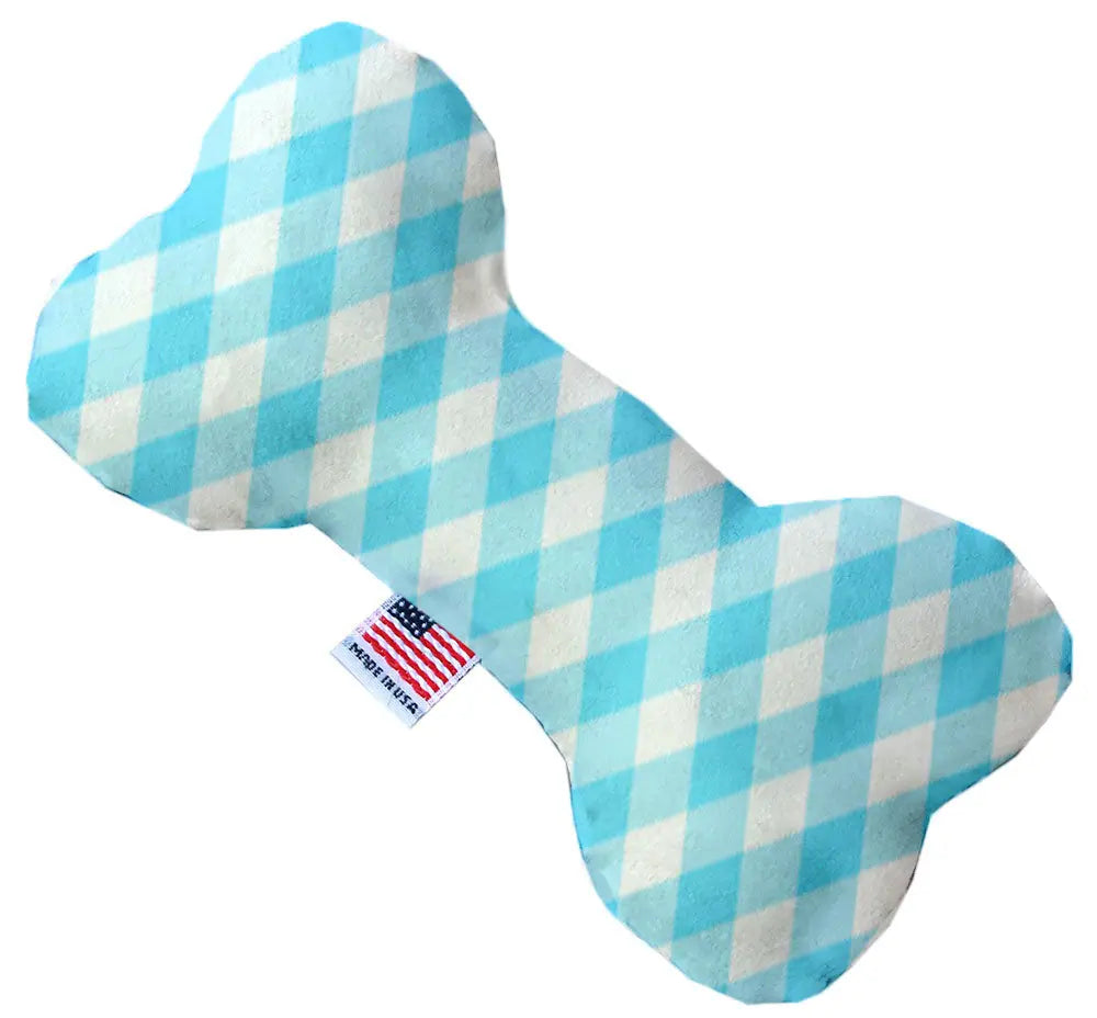 Baby Blue Plaid 6 Inch Bone Dog Toy Default Title