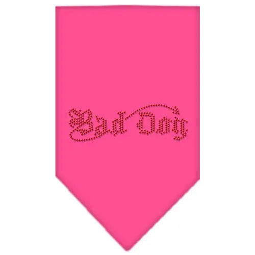 Bad Dog Rhinestone Bandana Bright Pink Large Default Title