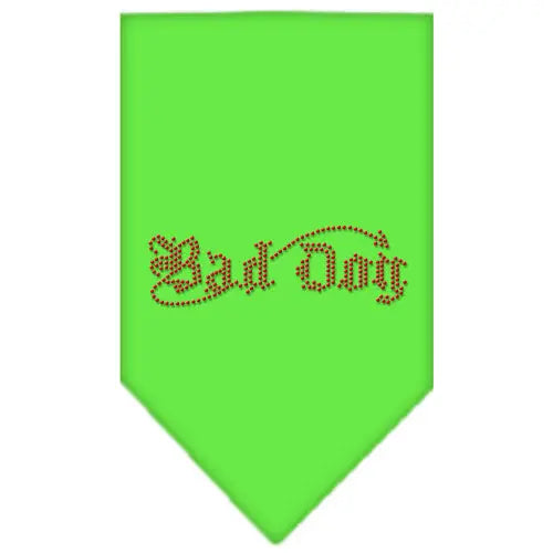 Bad Dog Rhinestone Bandana Lime Green Large Default Title