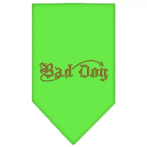 Bad-Dog-Rhinestone-Bandana-Lime-Green-Small-GreatEagleInc-319081032