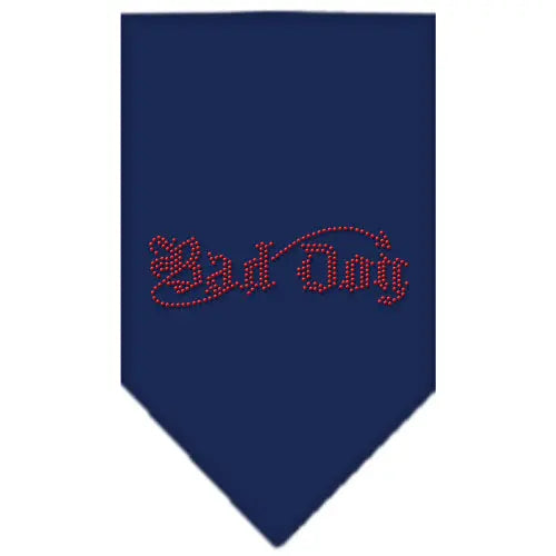 Bad Dog Rhinestone Bandana Navy Blue Small Default Title